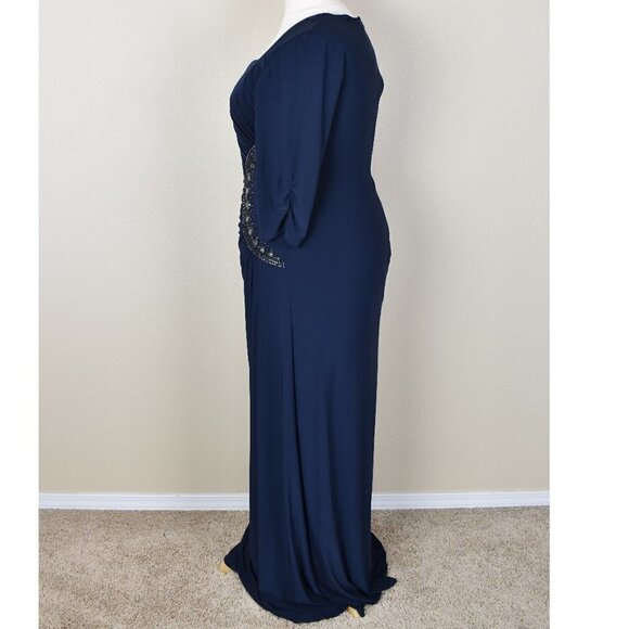 Adrianna Papell Square Neck Bead Embellished Formal Dress - Picture 4 of 9